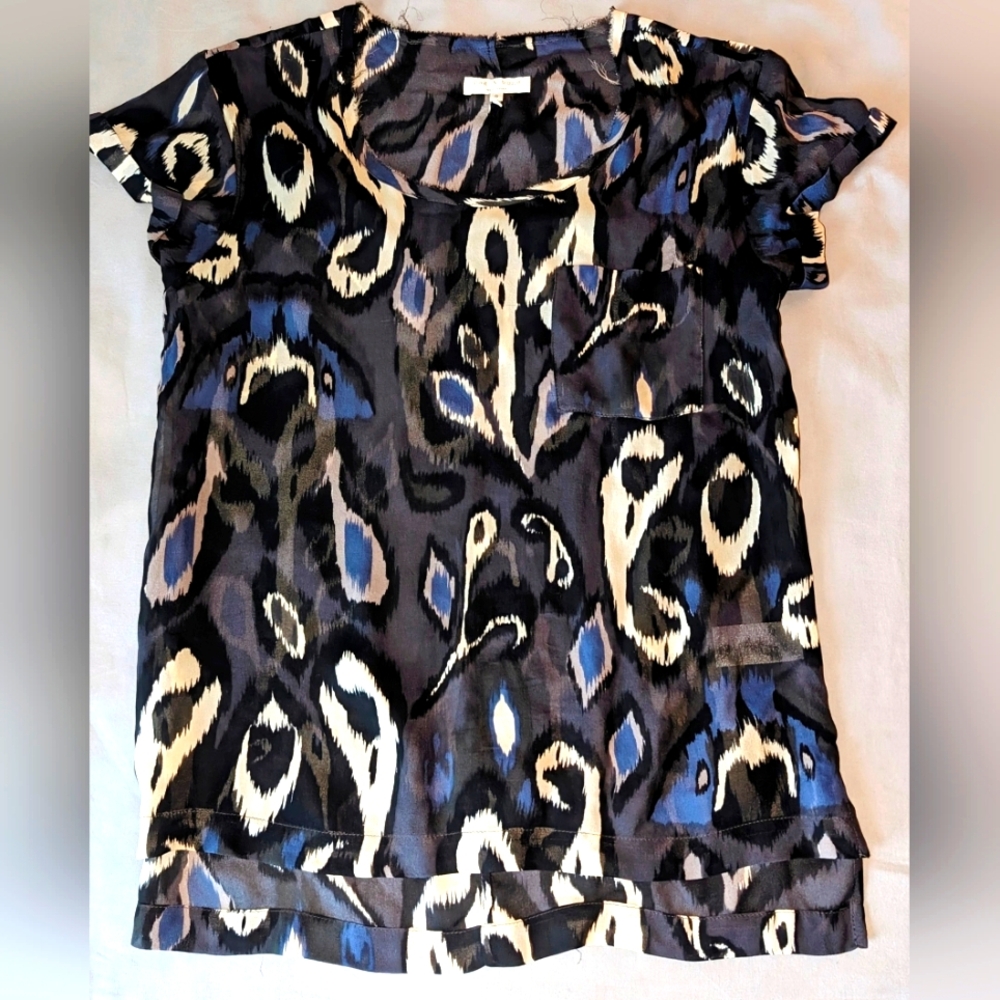 Rag & Bone Silk Abstract Print Top Size S